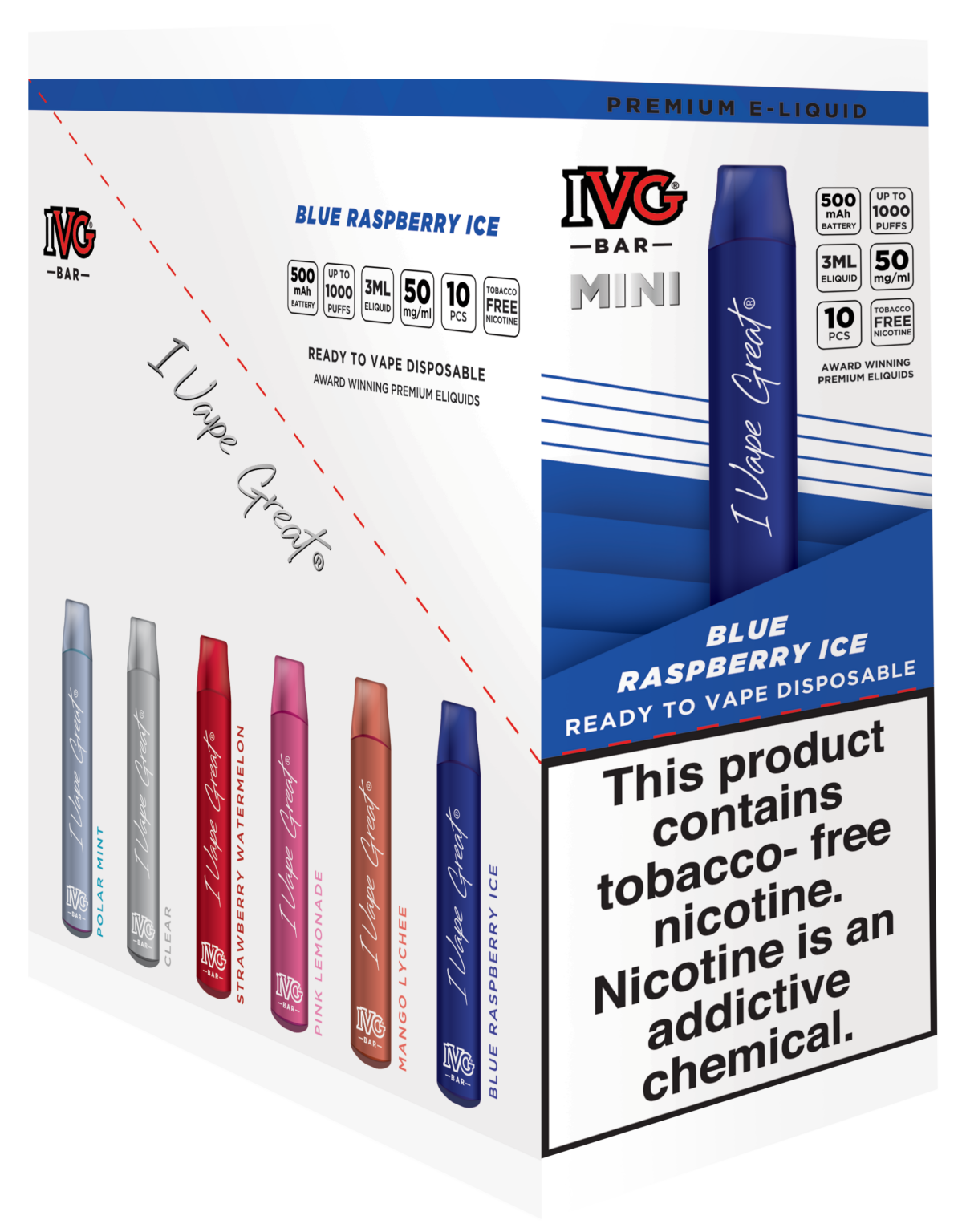 Ivg Disposable Mini Bar Blue Raspberry Ice Ivg America 5312